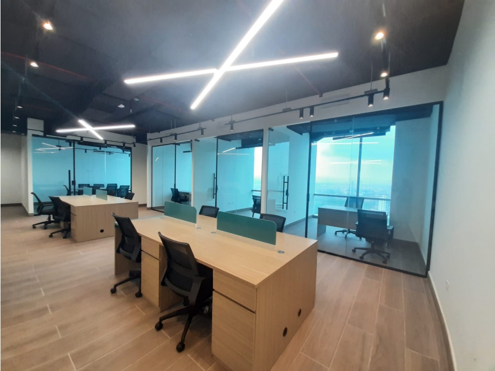 ALQUILER OFICINA AMOBLADA 164M2 COSTA DEL ESTE ESTRENAR MTTO INCLUIDO