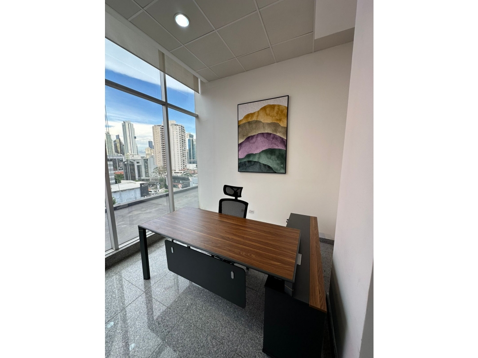 OFICINA AMOBLADA 82M2 A PASOS DE CALLE 50 MTTO INCLUIDO