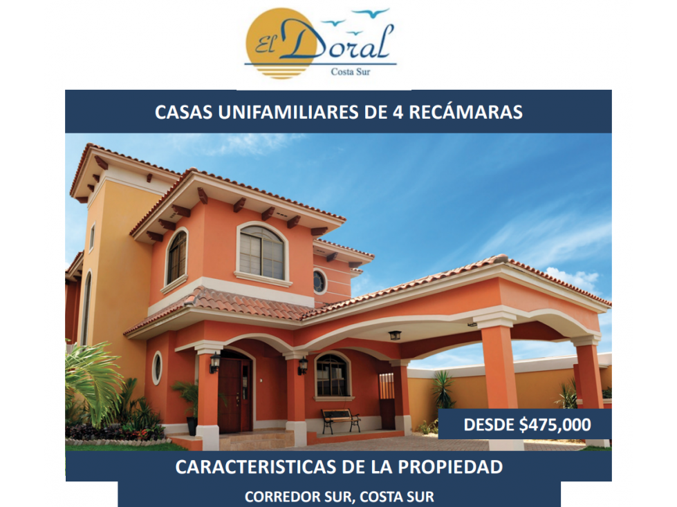 VENTA CASA EL DORAL COSTA SUR 4REC