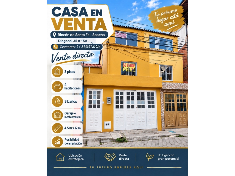 VENTA DE CASA SOACHA-RINCÓN DEL SANTAFÉ