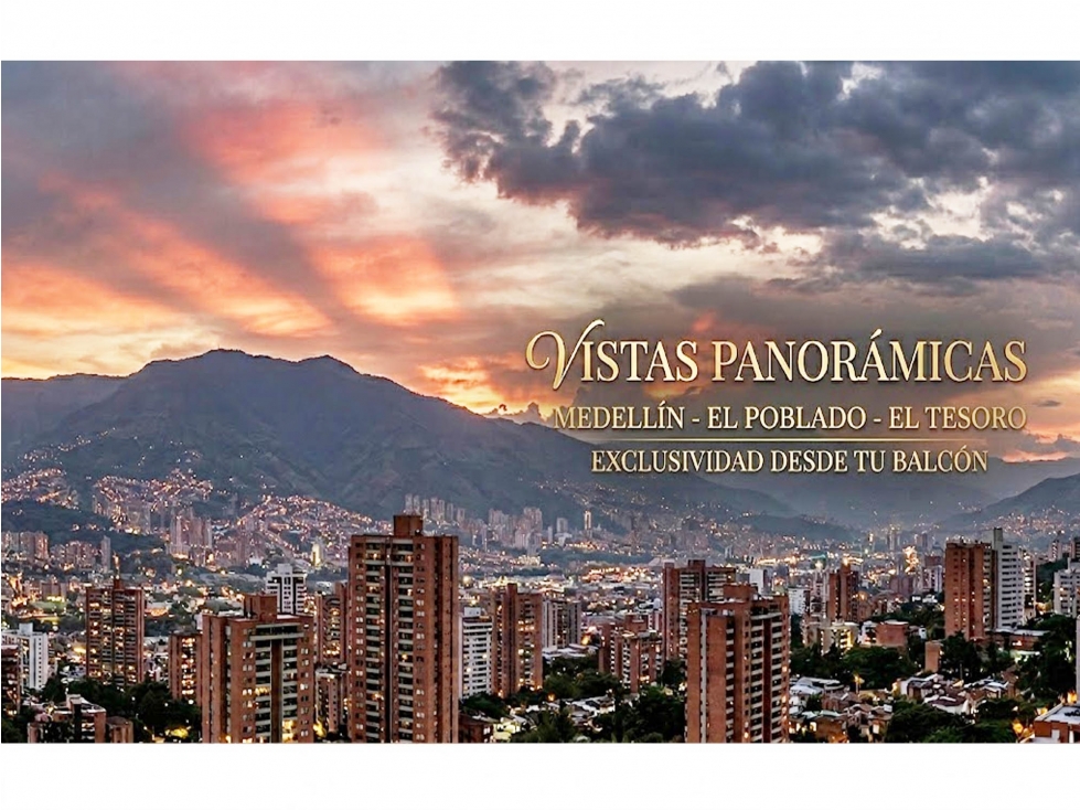 Venta apartamento Medellín Poblado tesoro 200 m2 vista panorámica