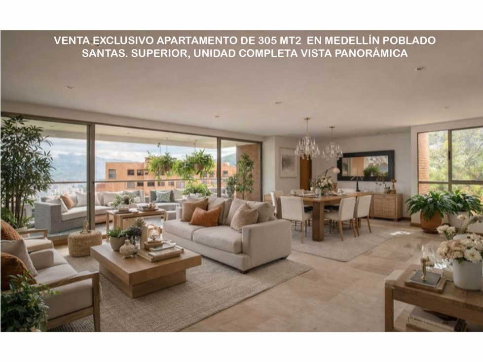 Venta apartamento lujo Medellín Poblado superior santas palmas luxury
