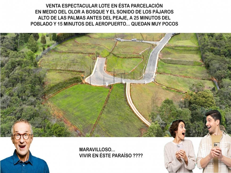 Venta lote Antioquia alto palmas variante no peaje parcelación bosque