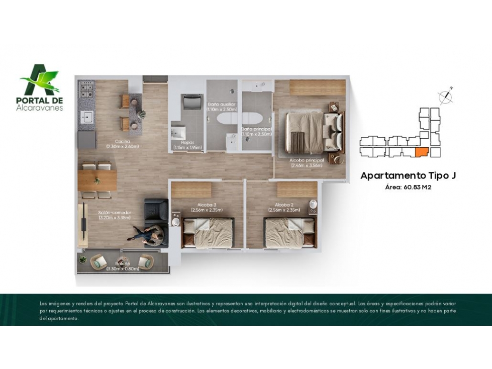 Portal de Alcaravanes - Apartamentos sobre plano — foto 5