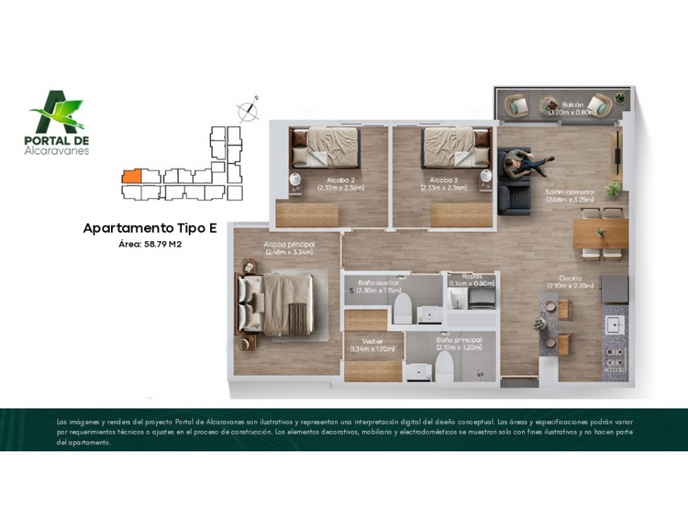 Portal de Alcaravanes - Apartamentos sobre plano — foto 6