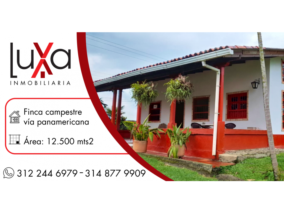 LUXA VENDE FINCA CAMPESTRE VÍA PANAMERICANA - CALIBIO - 1