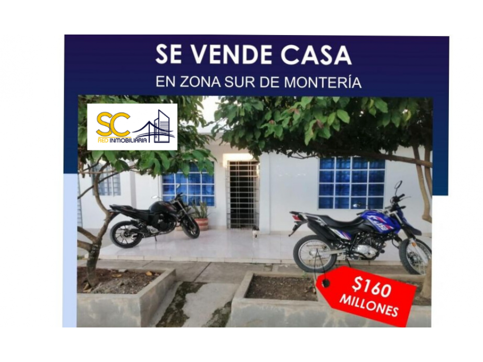 SC INMOBILIARIA VENDE CASA EN LA ZONA SUR DE MONTERIA