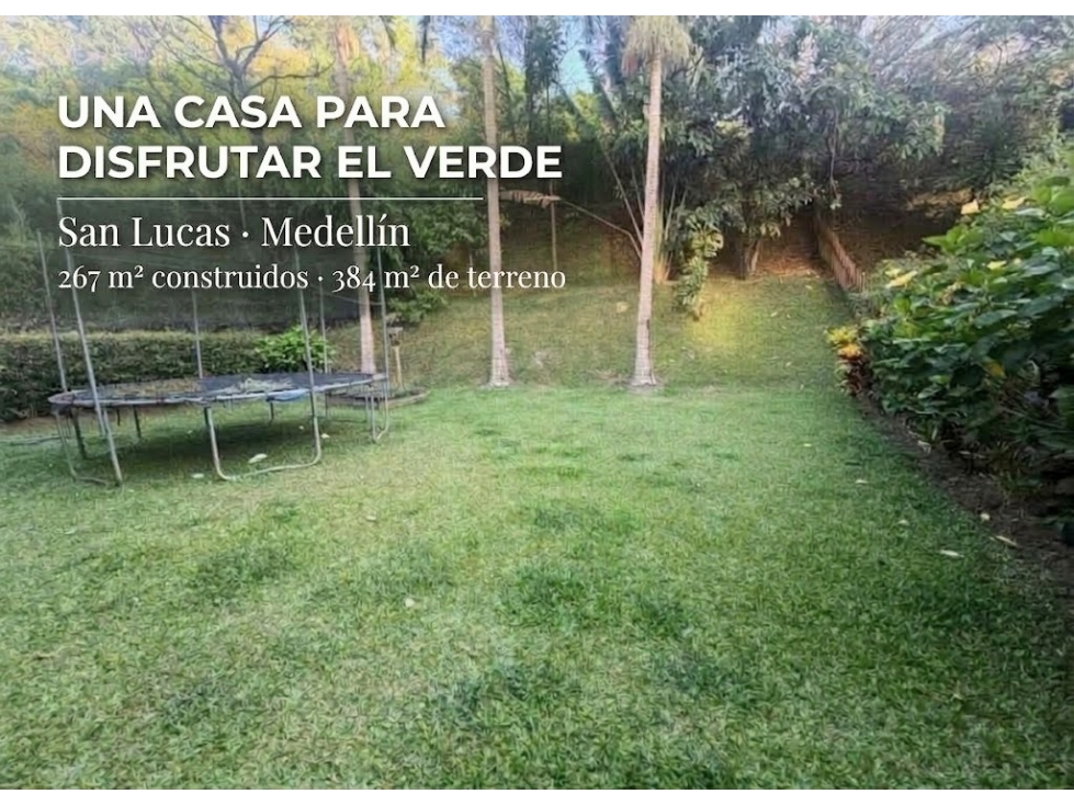 Casa en venta en San Lucas Drive, Medellín 2 Niveles 267 m² / 384 m²