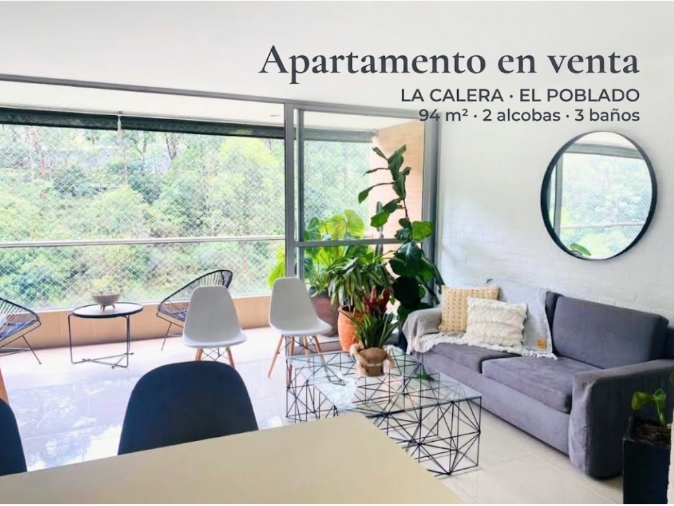 Apartamento en venta en La Calera, El Poblado 94 m²