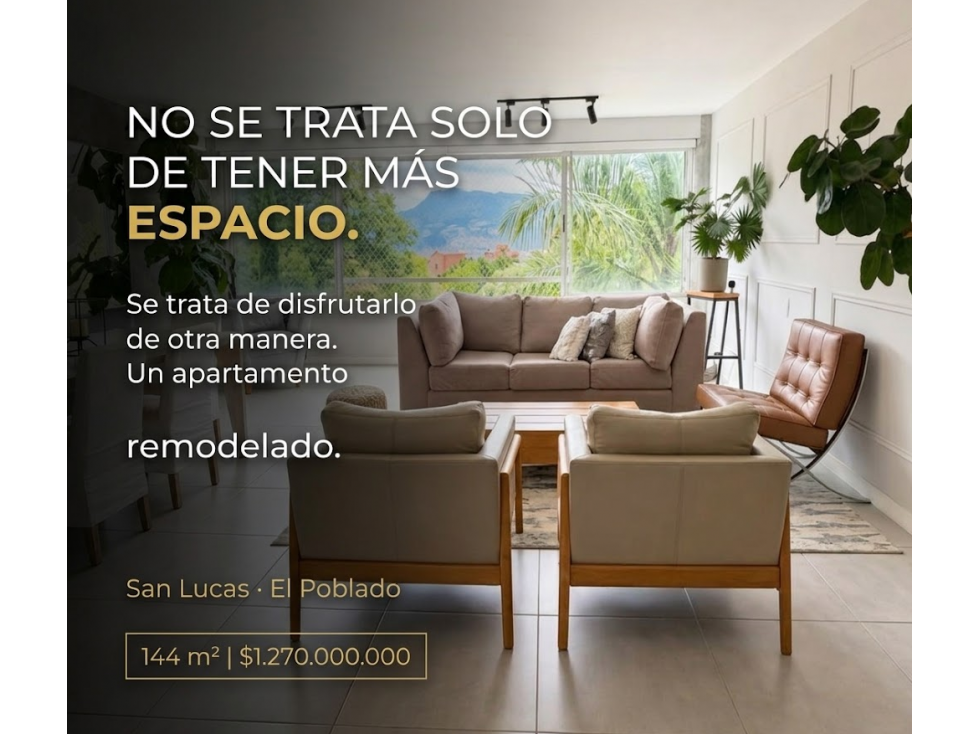 Apartamento remodelado en venta en San Lucas, El Poblado, 144 m2