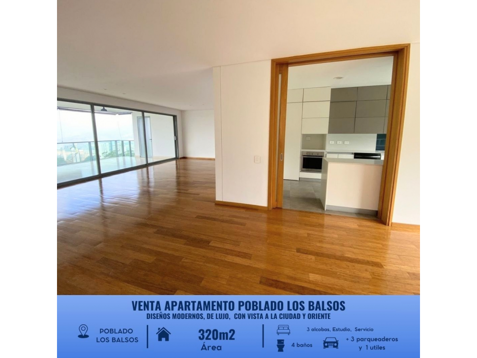 VENTA APARTAMENTO DE LUJO EXCLUSIVO EL POBLADO, LOS BALSOS. — foto 3