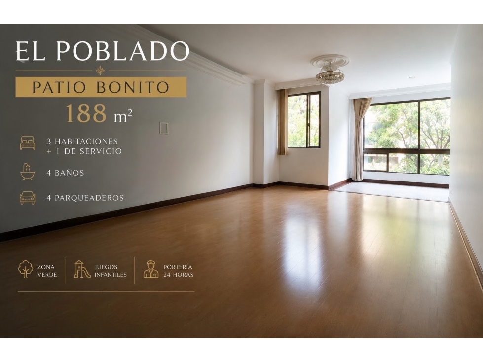 VENTA APARTAMENTO EL POBLADO PATIO BONITO. Flipping inmobiliario.