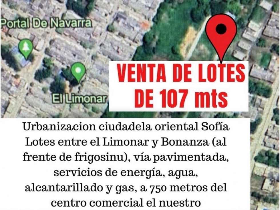 LOTE EN VENTA BARRIO EL LIMONAR MONTERIA