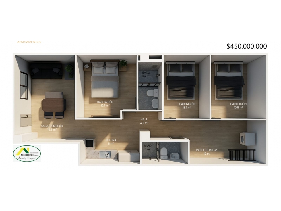 APARTAMENTOS NUEVOS CON PARQUEADERO - 3