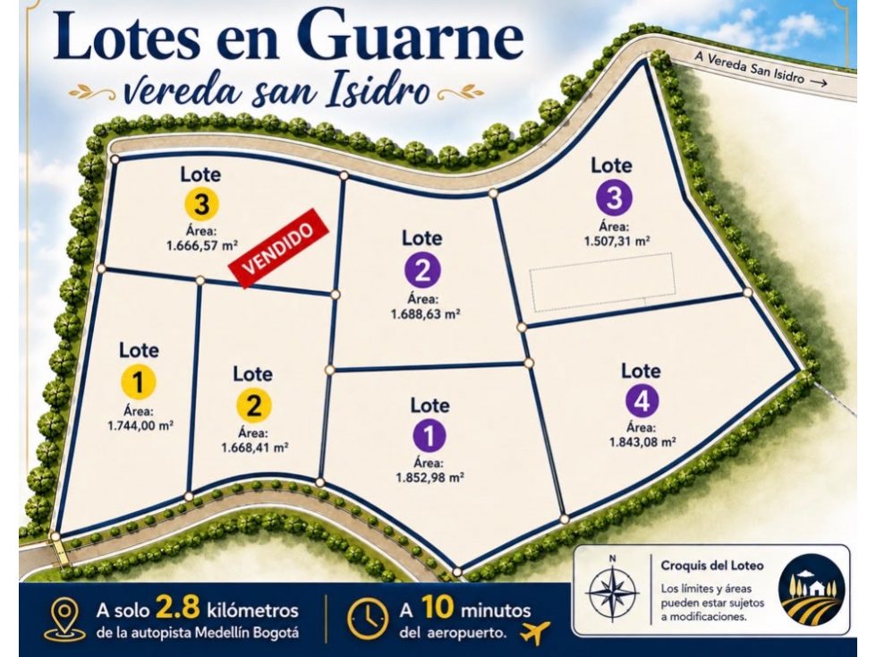 VENTA LOTES INDEPENDIENTES VEREDA SAN ISIDRO, GUARNE- ANT - 1