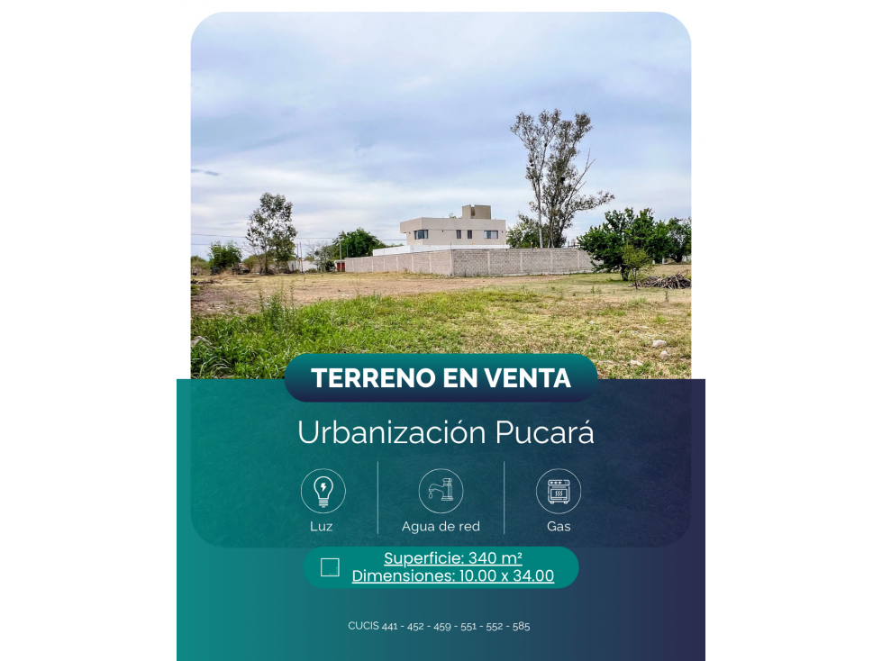 VENTA TERRENO URBANIZACION PUCARA - 6