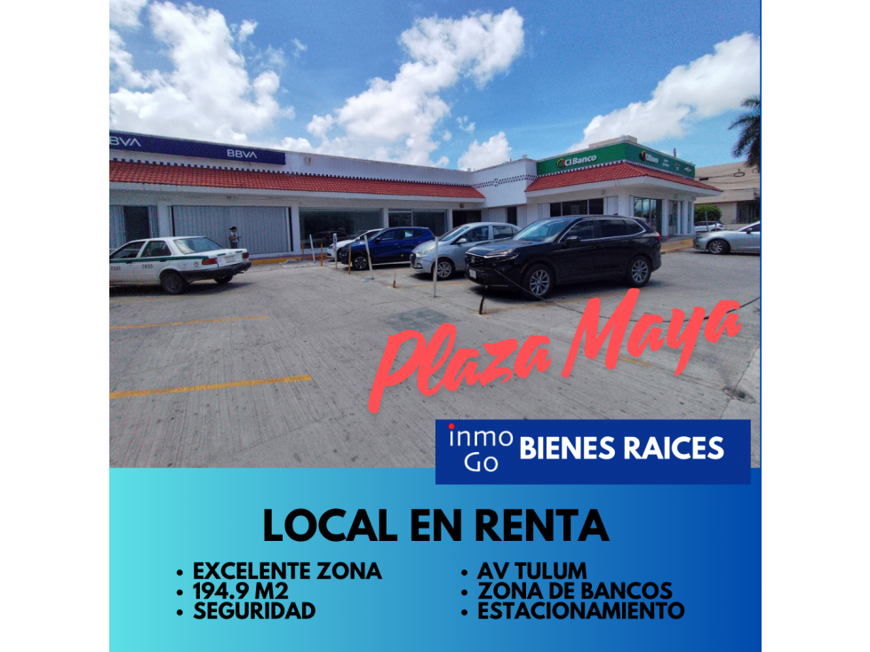 Renta Local Comercial Cancún, Av Tulum Sm 20 $67,900 mil + IVA 194.9m2 - 6