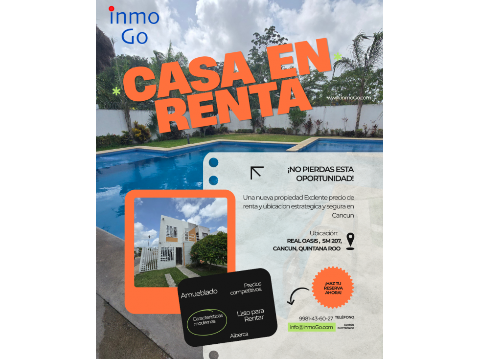 Renta Cancun Real Oasis 2 Recamaras, Privada , Seguridad Alberca,