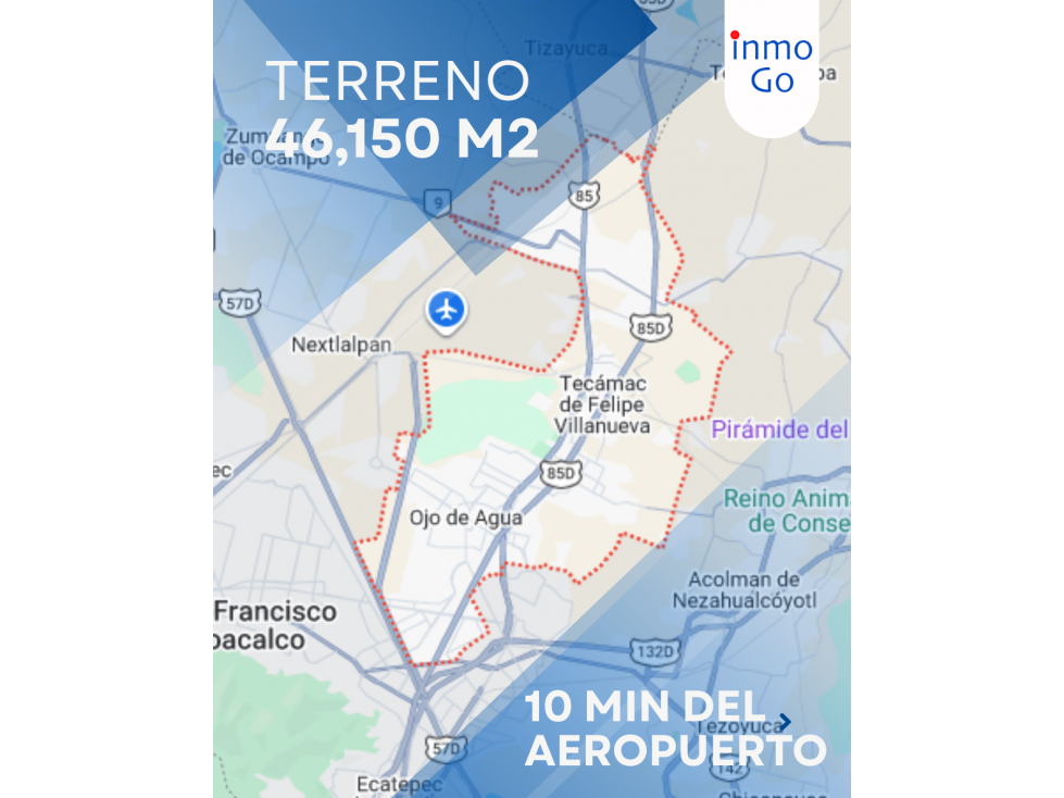 Terreno 4.6 ha, $1,350 m2, Tecamac - 1