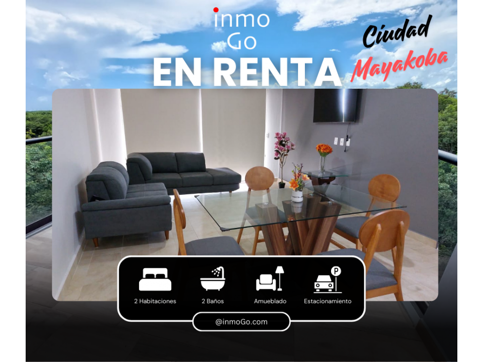 Renta Departamento Amueblado Mayacoba $23.8Mil Playa del carmen — foto 2