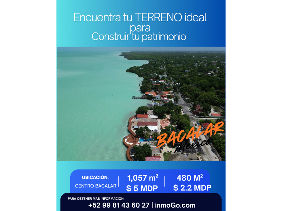 Venta Terreno Bacalar 1,057 m2 $5 MDP - 5