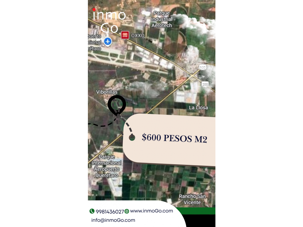 Terreno industrial Venta Aeropuerto Queretaro 46mil M2 $600 m2 - 1