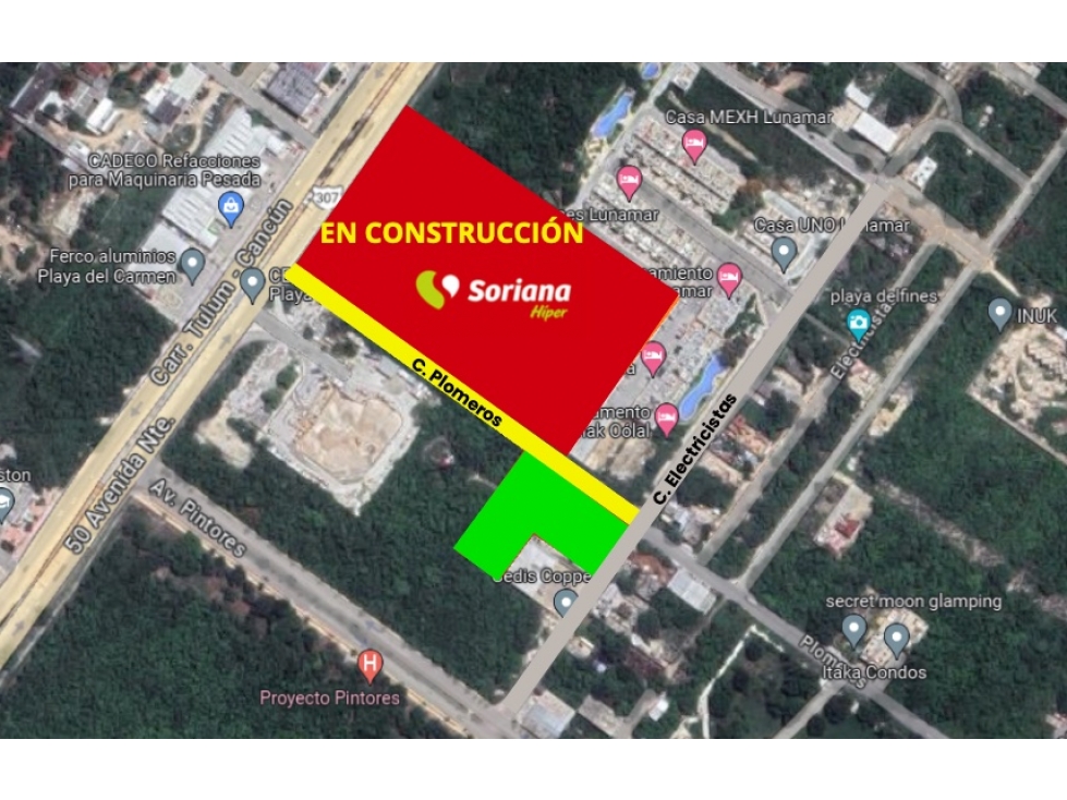 Terreno en Venta al Norte de Playa del Carmen - 3,875 m2 - 970,000 USD - 4