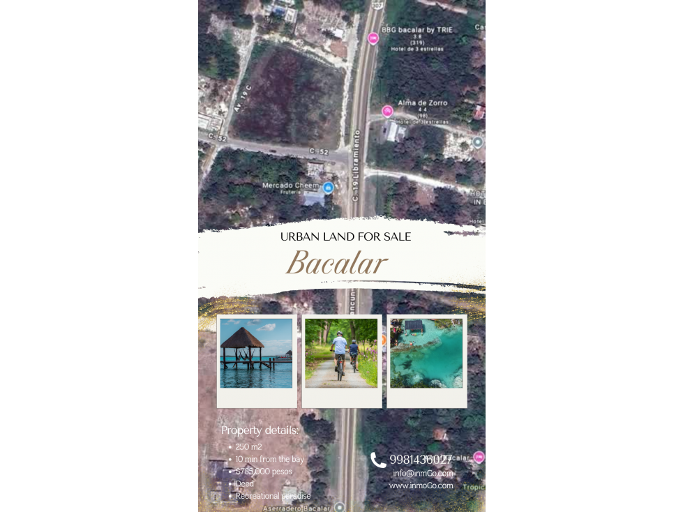 Terreno Bacalar uso urbano 250 m² $785,000 pesos - 1