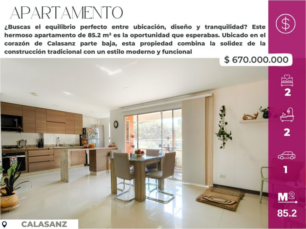 ¡Modernidad y confort en Calasanz parte baja!
