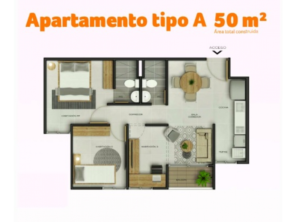 VENTA DE DERECHOS, APARTAMENTO EN CUIDAD JARDÍN ¡ ENTREGA en 2025! — foto 3