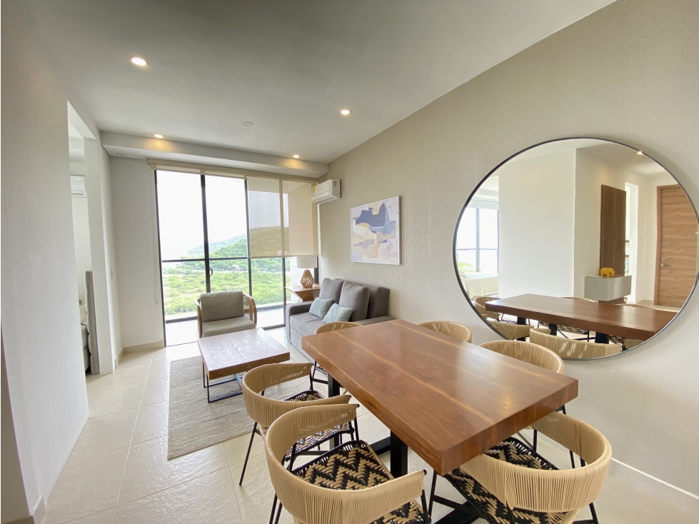 VENTA APARTAMENTO AMOBLADO VISTA AL MAR POZOS COLORADOS SANTA MARTA
