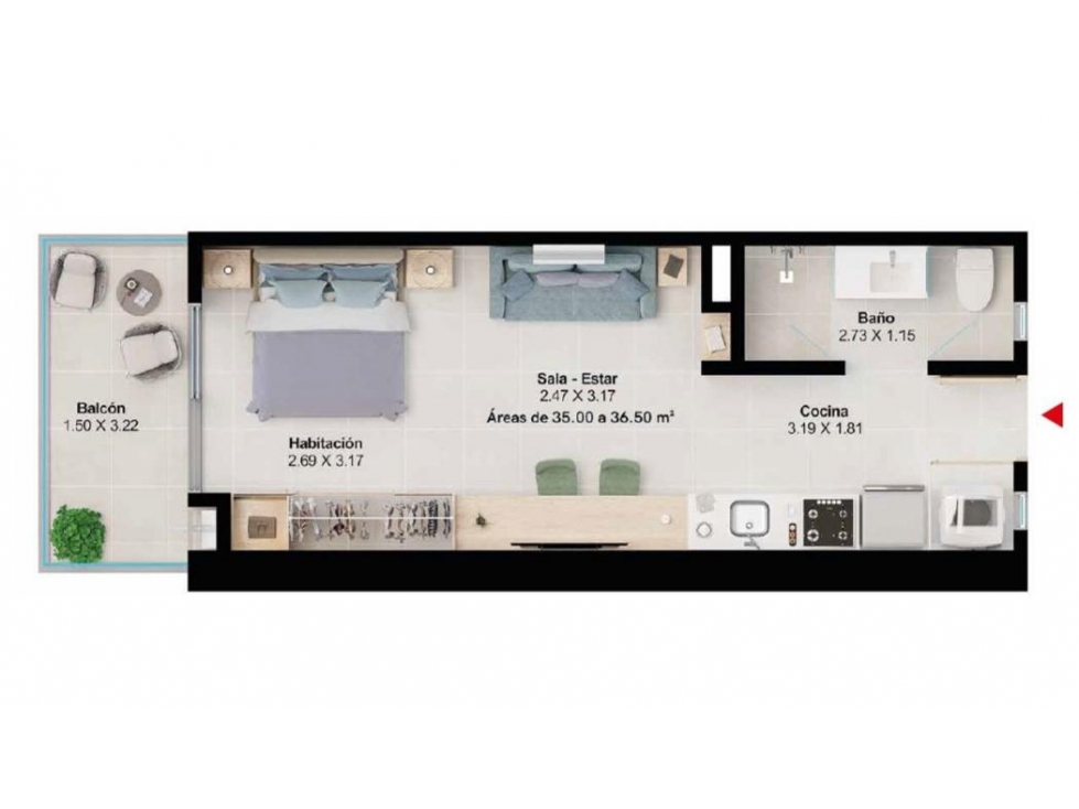VENTA DE APARTAESTUDIO PARA ESTRENAR EN RODADERO SUR — foto 2