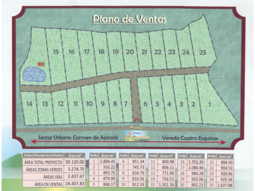 Vendo Lote Carmen de Apicala+884.50 ms2 - 1