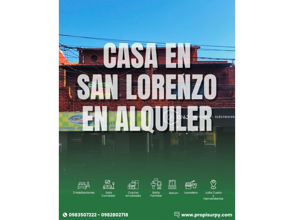 CASA EN ALQUILER - SAN LORENZO - 1