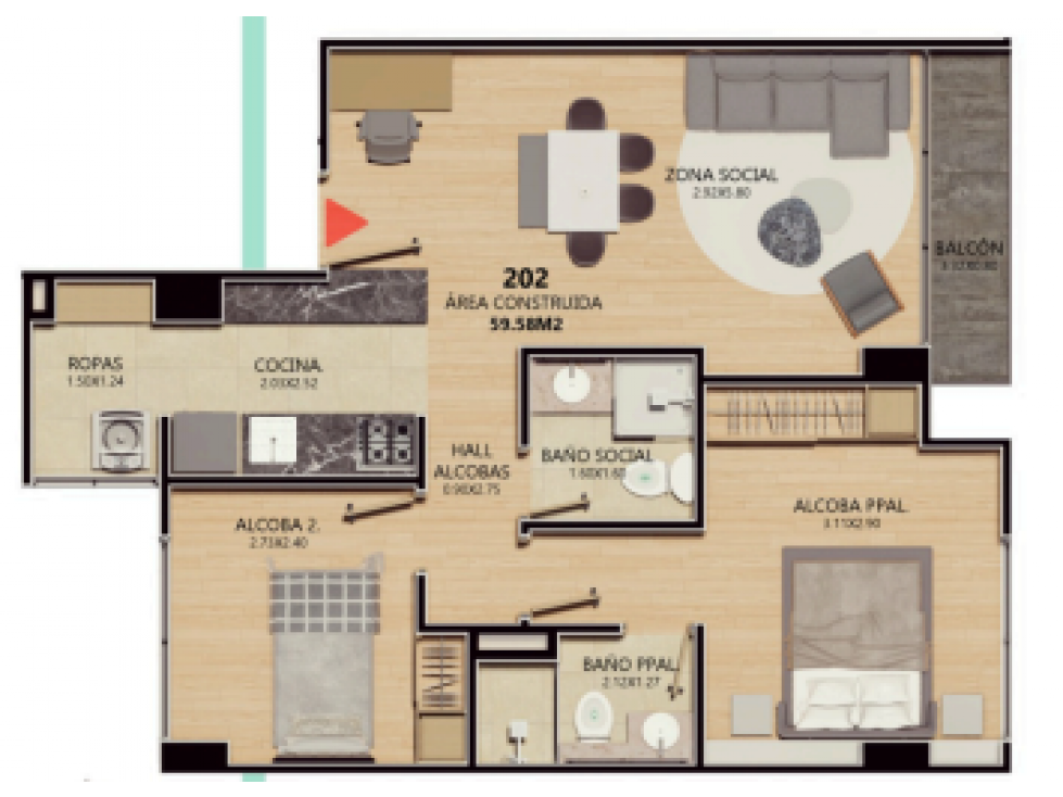 APARTAMENTO EN VENTA PARA ESTRENAR SAN MIGUEL — foto 3