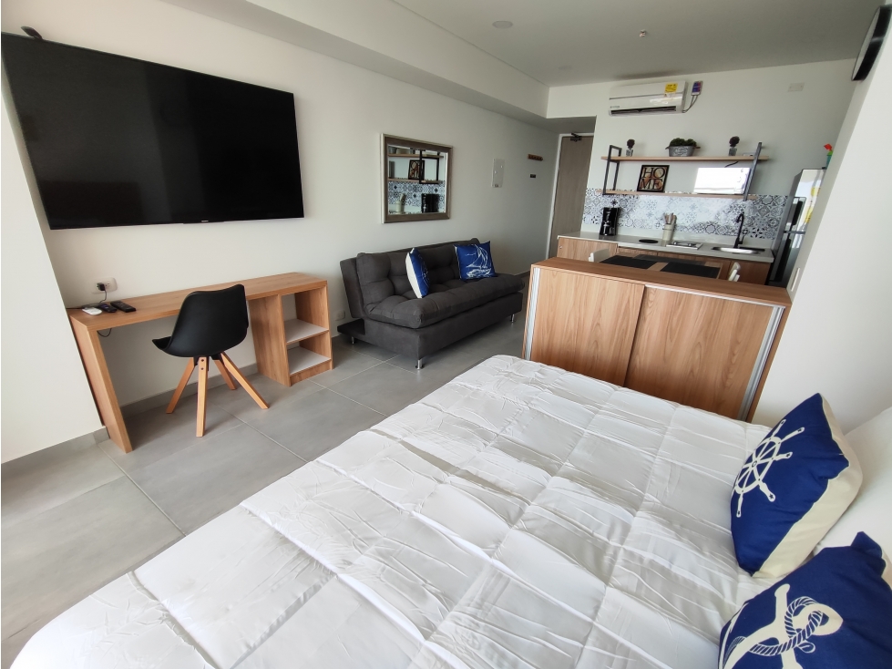 PRIMERA LÍNEA DE PLAYA APTARTAESTUDIO EN OBRA GRIS EN VENTA CARTAGENA — foto 6