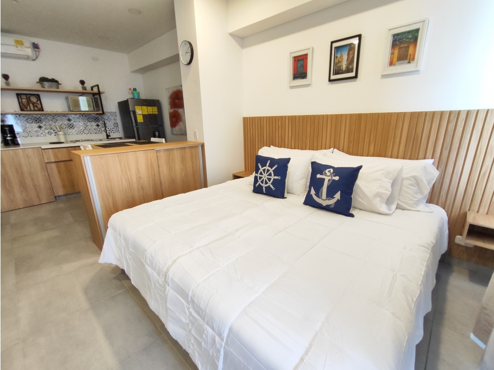 PRIMERA LÍNEA DE PLAYA APTARTAESTUDIO EN OBRA GRIS EN VENTA CARTAGENA — foto 2