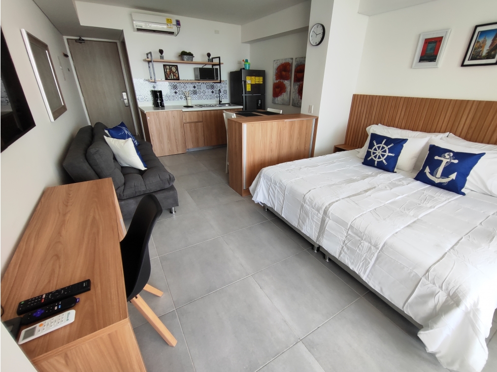 PRIMERA LÍNEA DE PLAYA APTARTAESTUDIO EN OBRA GRIS EN VENTA CARTAGENA — foto 3