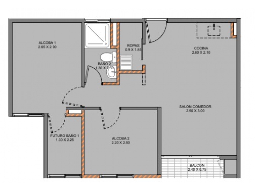 Cesión de derechos Rionegro Nate 49 m² 2 alcobas $135MM