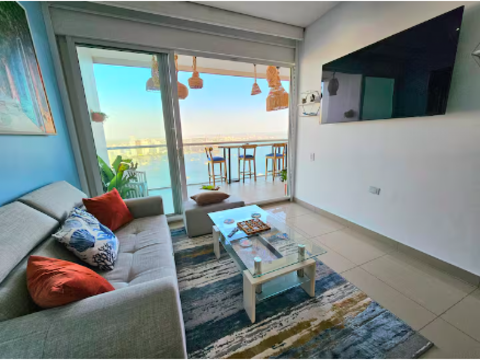 Se vende apartamento amoblado, para uso mixto, Bocagrande, Cartagena