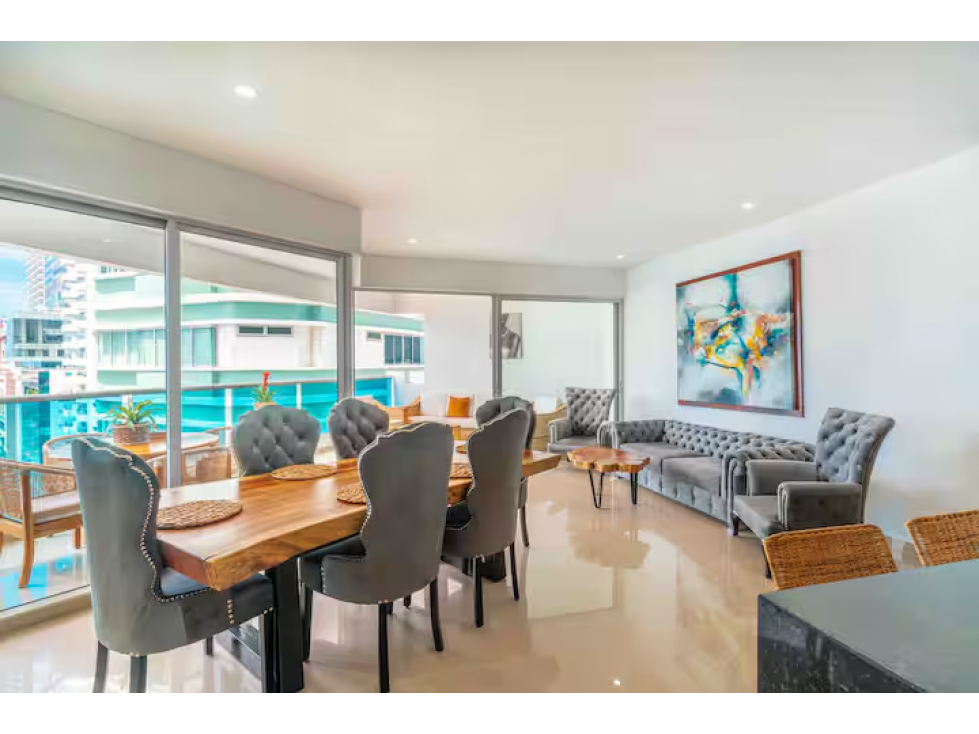 Se vende apartamento amoblado, para uso mixto, Bocagrande, Cartagena
