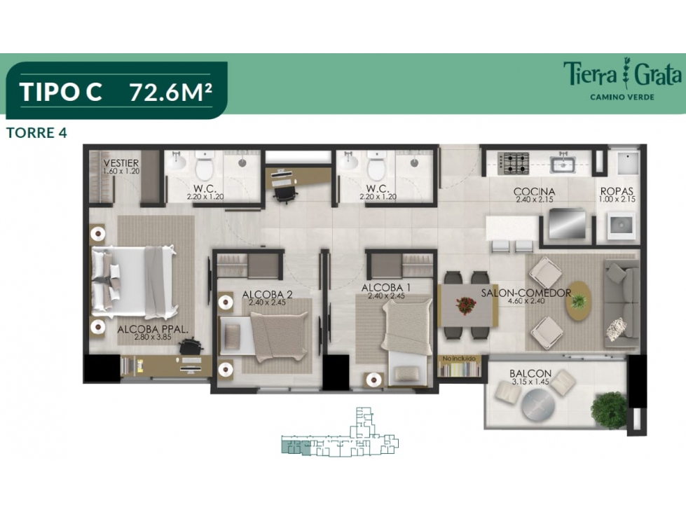 Venta de apartamento en Tierra Grata Camino Verde — foto 2
