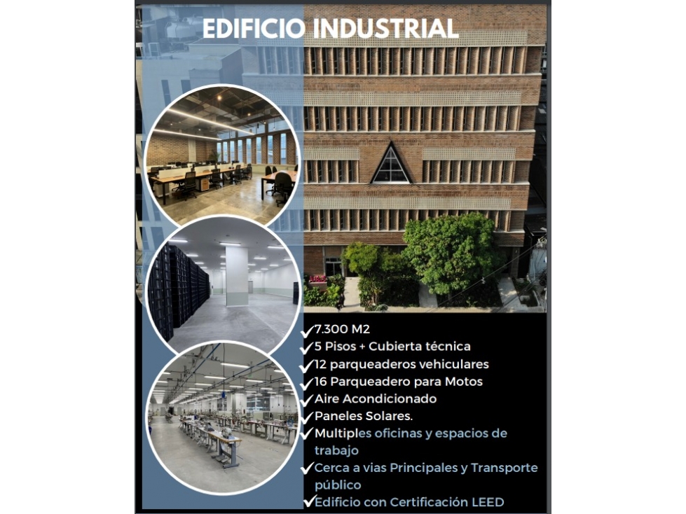Edificio industrial para venta en sector la aguacatala Medellin