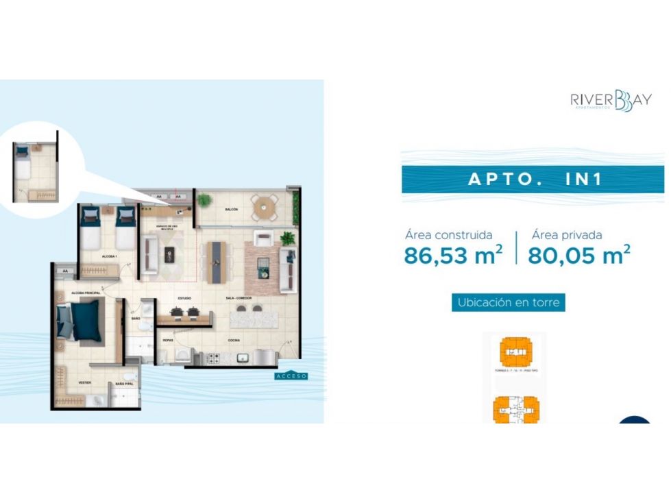 OPORTUNIDAD Apartamento en venta por cesión de derechos, RiverBay — foto 6
