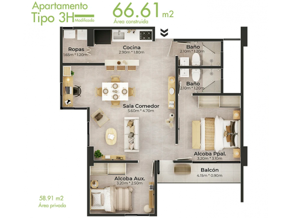 VENTA DE APARTAMENTO PARA ESTRENAR VIA AL AEROPUERTO