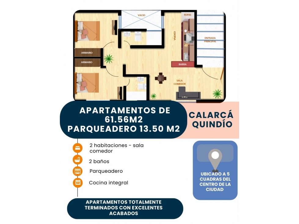 VENDEMOS APARTAMENTO EN PROYECTO CALARCA QUINDIO — foto 2