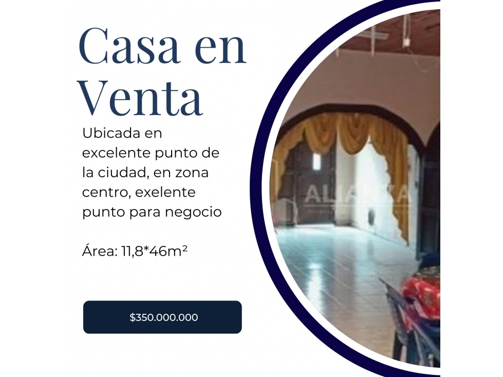 Venta casa en Cartago Valle, B/ Centro