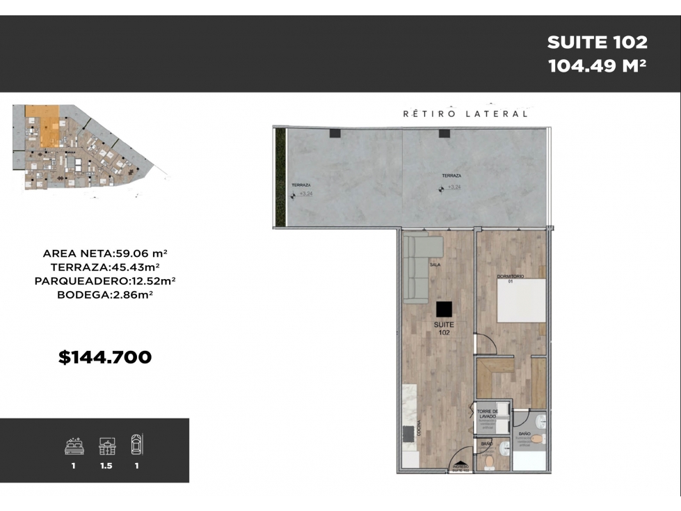 MODERNA Y BIEN UBICADA SUITE 2 EN VENTA PUERTAS DEL SOL CUENCA - 2