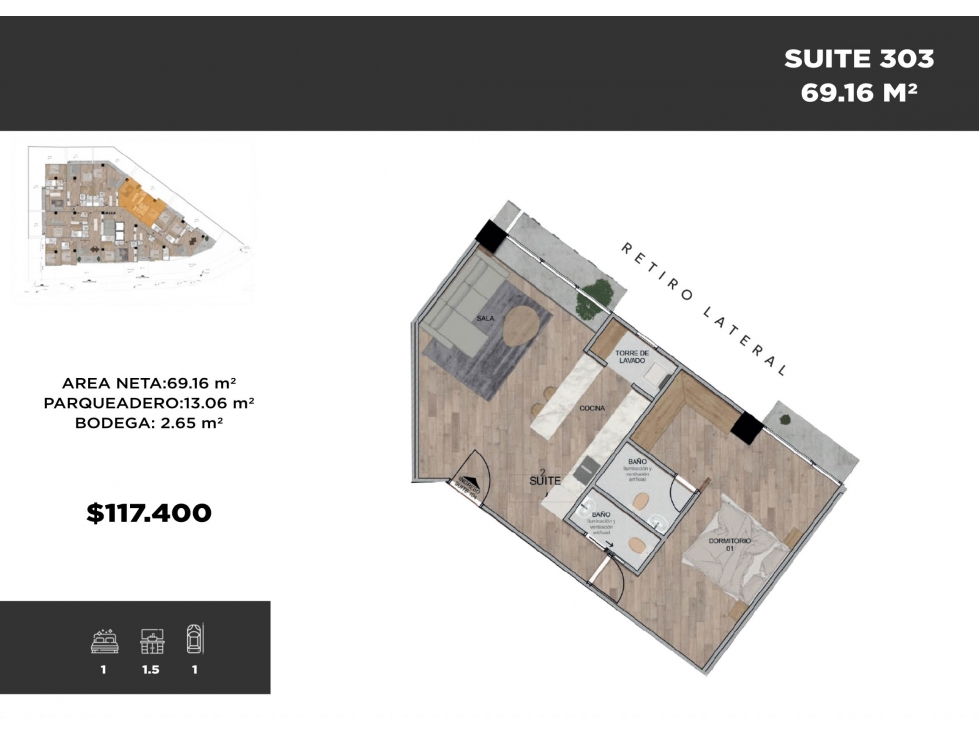 MODERNA Y BIEN UBICADA SUITE 5 EN VENTA PUERTAS DEL SOL CUENCA - 2
