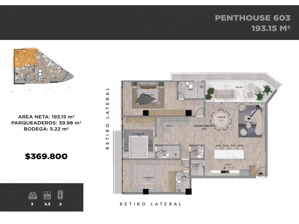 PENTHOUSE 2 DE LUJO EN VENTA PUERTAS DEL SOL CUENCA - 2